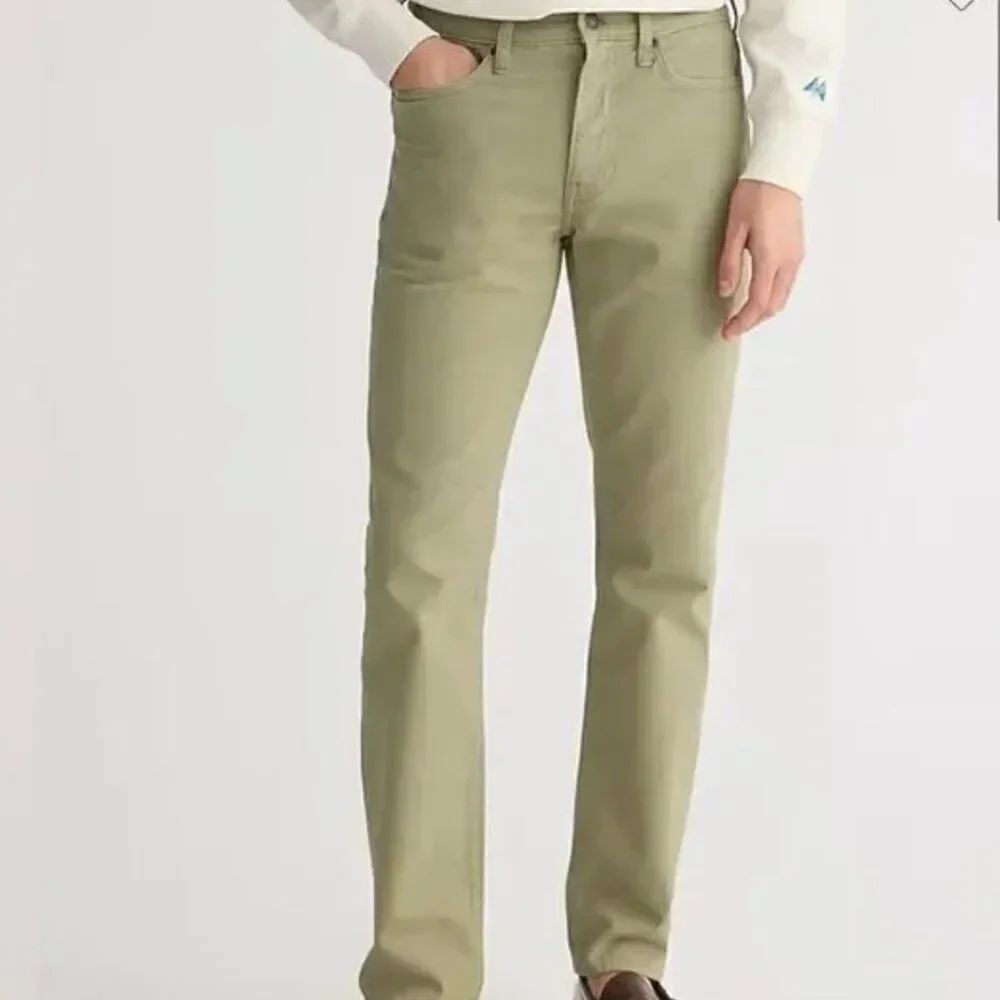 J. Crew az963 Slim-fit garment-dyed five-pocket pant light green NWT 31/32